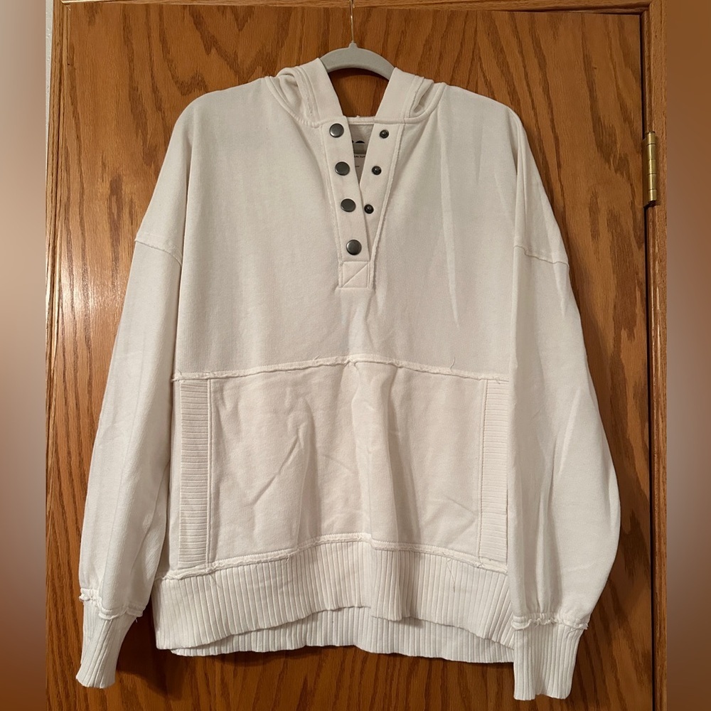 SO Cream Button-Up Hoodie